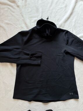 Under Armour Black ColdGear Facegard Hoodie with Drawcord